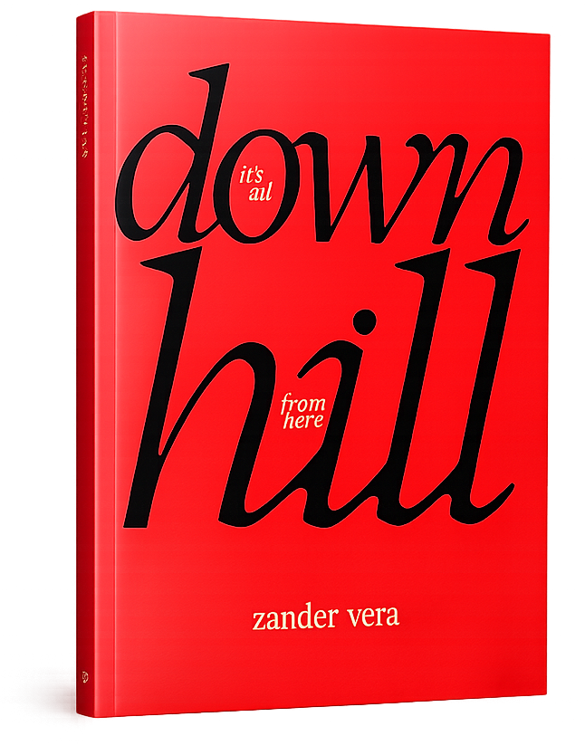 Cover of 'it's all downhill from here' by Zander Vera
